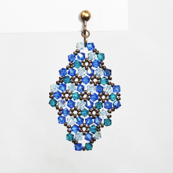 Clips  - Bronze brass - Earrings Rhombus Marissa - Clips  - Bronze brass - Laiton bronze